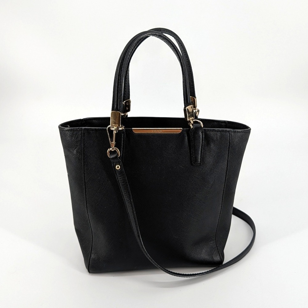Coach Madison Saffiano Leather Mini North/South Tote Bag Black 1329-29001